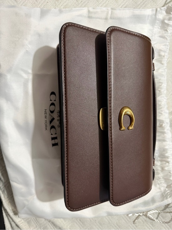 Coach Handbags - Coach Dark Brown Leather Shoulder Bag with Gold Hardware